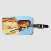 Mooie inheemse Amerikaanse vrouw inheemse outfit Bagagelabel (Voorkant (horizontaal))