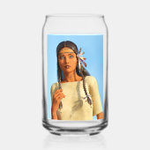 Mooie inheemse Amerikaanse vrouw inheemse outfit Blikvorm Glas (Achterkant)