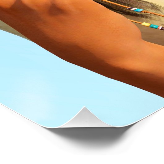 Mooie inheemse Amerikaanse vrouw inheemse outfit Perfect Poster (Hoek)