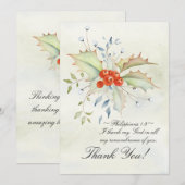 Mooie Inspirerend Schrift Bloemenkerst Bedankkaart (Voorkant / Achterkant)