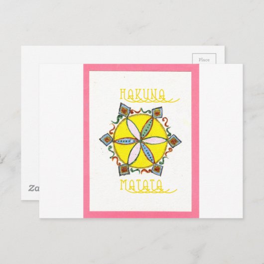 Mooie Inspirerend Star Floral Vector Patroon Briefkaart (Voorkant / Achterkant)