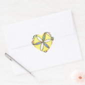 Mooie Inspirerend Star Floral Vector Patroon Hart Sticker (Envelop)