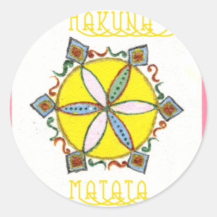 Mooie Inspirerend Star Floral Vector Patroon Ronde Sticker