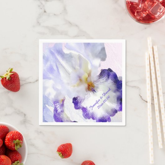 Mooie iris aangepaste papieren servetten (Insitu)