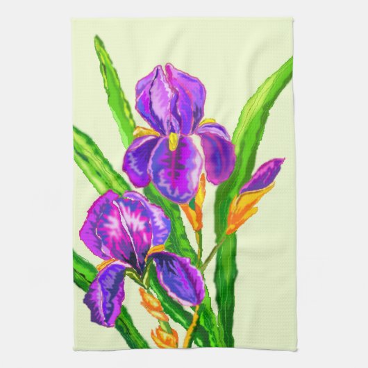 Mooie Iris Bloem Keuken Handdoek Spring (Verticaal)