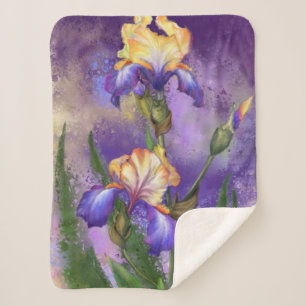 Mooie Iris-ventilator - gemanipuleerde kunstschild Sherpa Deken