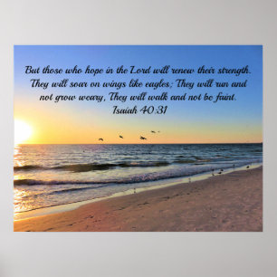 Mooie Isaiah 40:31 Early Morning Sunrise Poster