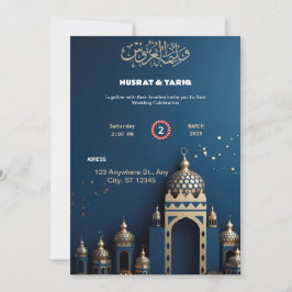 Mooie islamitische huwelijksuitnodiging kaart