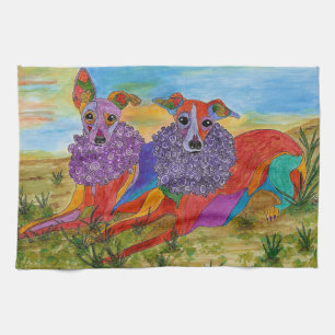 Mooie Italiaanse Greyhound keukenhanddoek