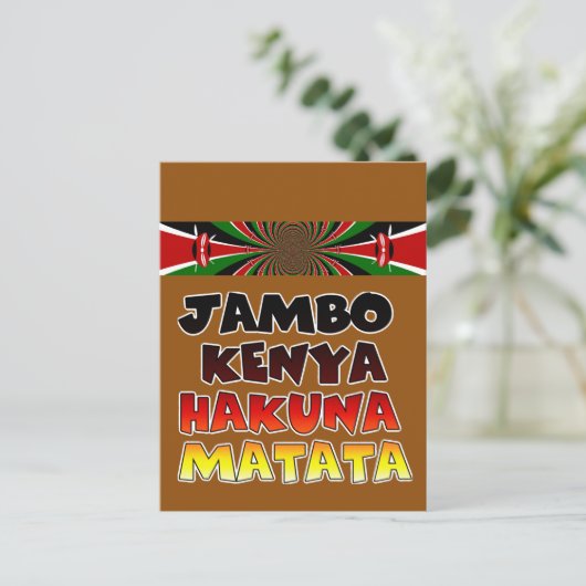 Mooie Jambo Kenia Hakuna Matata Mooie kunst Briefkaart (Staand voorkant)