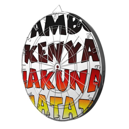 Mooie Jambo Kenia Hakuna Matata Mooie kunst Dartbord (Voorkant Rechts)