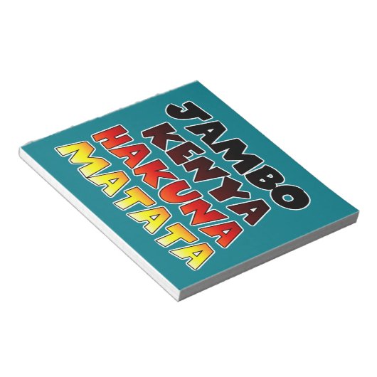 Mooie Jambo Kenia Hakuna Matata Mooie kunst Notitieblok (Schuin)