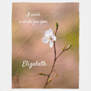 Mooie Japanse abrikozenbloem Fleece Deken