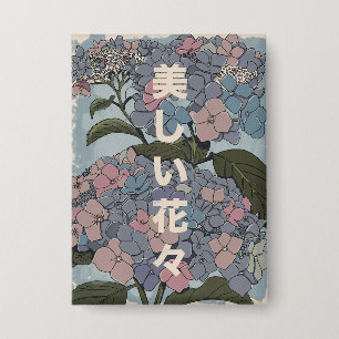 Mooie Japanse Bloemen Button