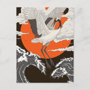 Mooie Japanse Kraanvogel Uitnodiging Briefkaart