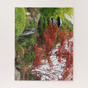 Mooie Japanse rottentuin met Pagoda Legpuzzel