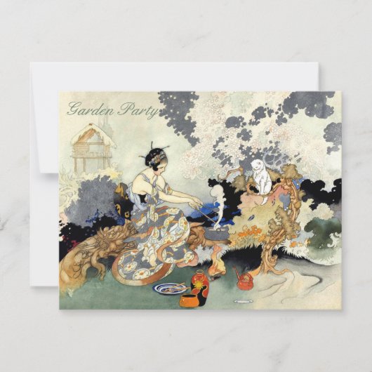 Mooie  Japanse Vogelpartij Kaart (Voorkant)