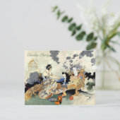 Mooie  Japanse Vogelpartij Kaart (Staand voorkant)