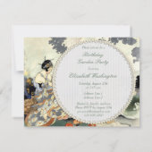 Mooie  Japanse Vogelpartij Kaart (Achterkant)