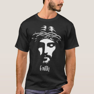Mooie Jezus Gezicht Doornenkroon Christelijk Fai T-shirt