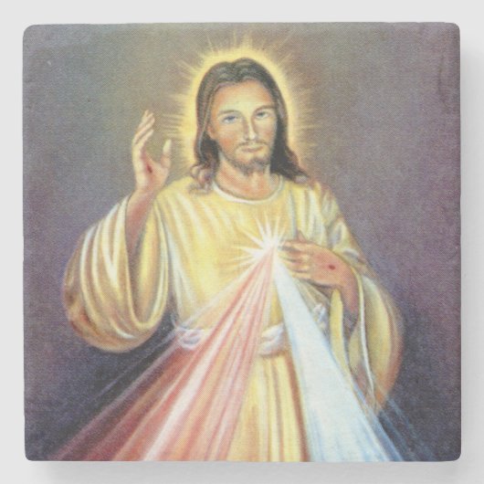 Mooie Jezus Stenen Onderzetter (Voorkant)