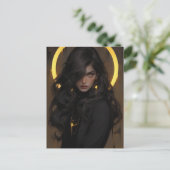 Mooie jonge heks briefkaart (Staand voorkant)