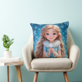 Mooie jonge sneeuwmaagd kussen (Stoel)