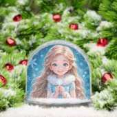 Mooie jonge sneeuwmaagd sneeuwbol (Kerstmis)