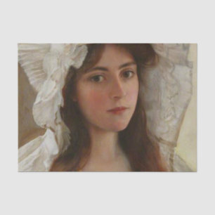 Mooie jongedame van Albert Lynch, kunst Tissuepapier