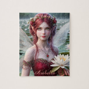 Mooie juli Fairy in Water Lelies Legpuzzel