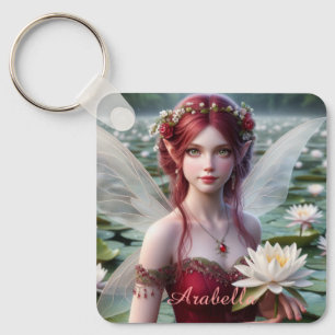 Mooie juli Fairy in Water Lelies Sleutelhanger