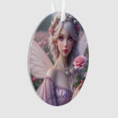 Mooie June Fairy in Roos Ornament (voorkant)