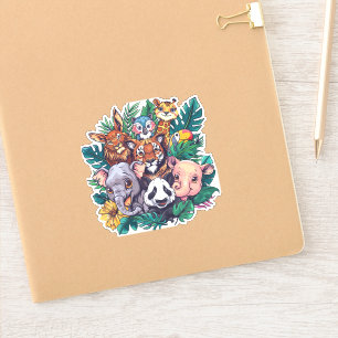 Mooie jungle dieren vinyl sticker