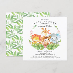 Mooie Jungle Safari Dieren Jongens Baby Shower Kaart