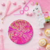 Mooie juweel getinte rode en fuchsia roze abstract papieren bordje (Feest)