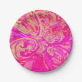 Mooie juweel getinte rode en fuchsia roze abstract papieren bordje (Voorkant)