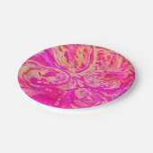 Mooie juweel getinte rode en fuchsia roze abstract papieren bordje (Gekanteld)