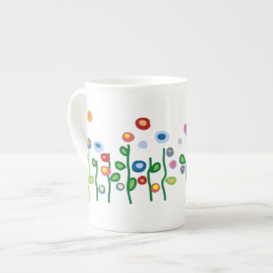 Mooie juweel helder kunst bloemen porselein kop