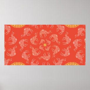 Mooie kaart met kameel. Lijst van dieren Poster