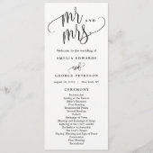 Mooie kalligrafie bruiloft ceremonie programma (Voorkant)