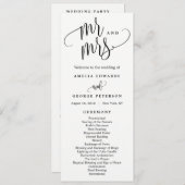 Mooie kalligrafie bruiloft ceremonie programma (Voorkant / Achterkant)