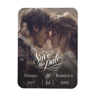 Mooie kalligrafie - Save the Date foto magneet