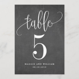 Mooie kalligrafie tafel nummer Kaart krijt