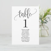 Mooie kalligrafie tafel zit Kaart (Staand voorkant)