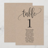 Mooie kalligrafie tafel zit Kaart (Voorkant / Achterkant)