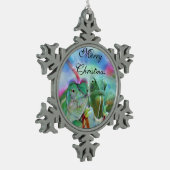Mooie kameleons tin sneeuwvlok ornament (Links)
