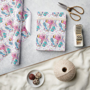 Mooie kapsalonhulpmiddelen in kawaii stijl cadeaupapier