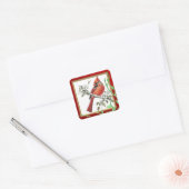 Mooie kardinale vogel op een Sticker van de Tak (Envelop)