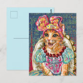 Mooie kat ansichtkaart briefkaart (Voorkant / Achterkant)