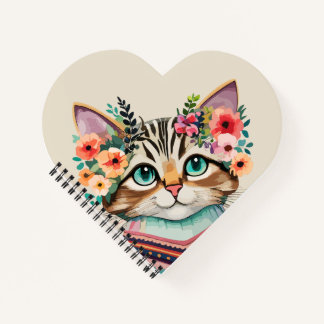 Mooie Kat Bloemrijke Waterverf Notitieboek